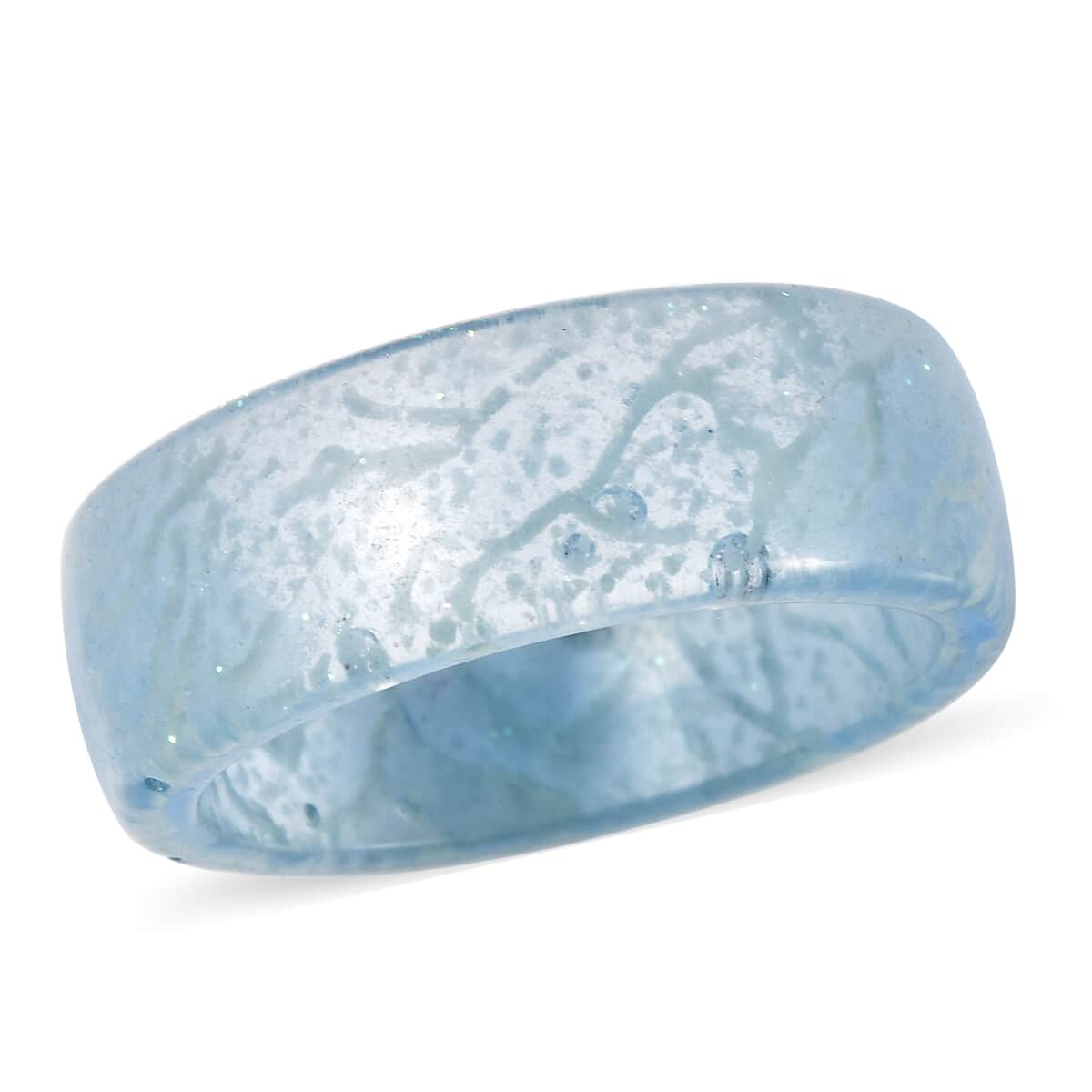 Glow in the Dark Light Blue Resin Band Ring (Size 8.0) image number 0