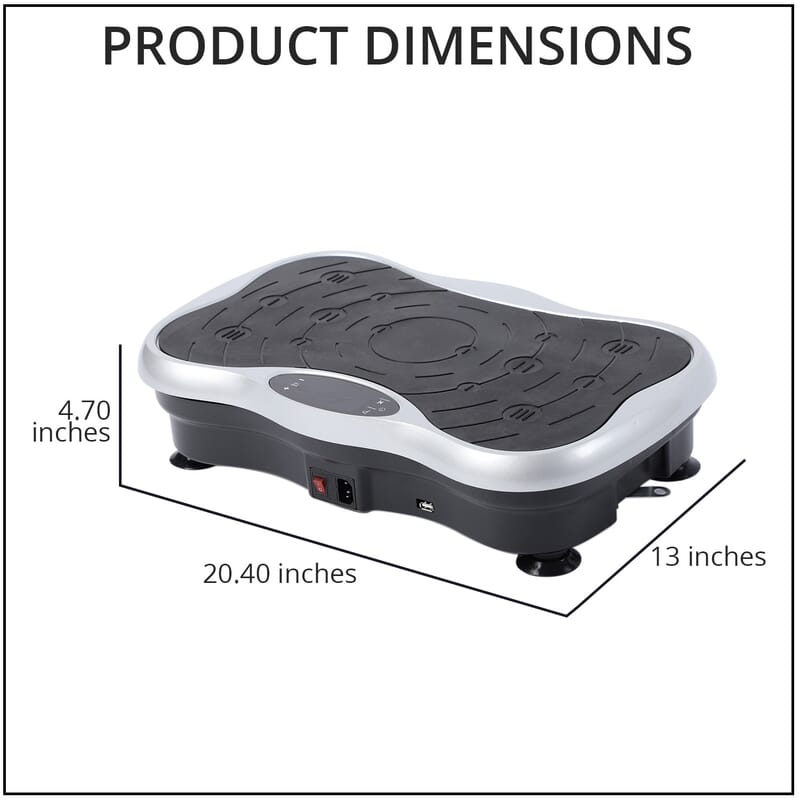 SoulSmart Whole Body Fitness Vibration Platform with Resistance Bands, Remote, & USB Speaker (200 W) White
