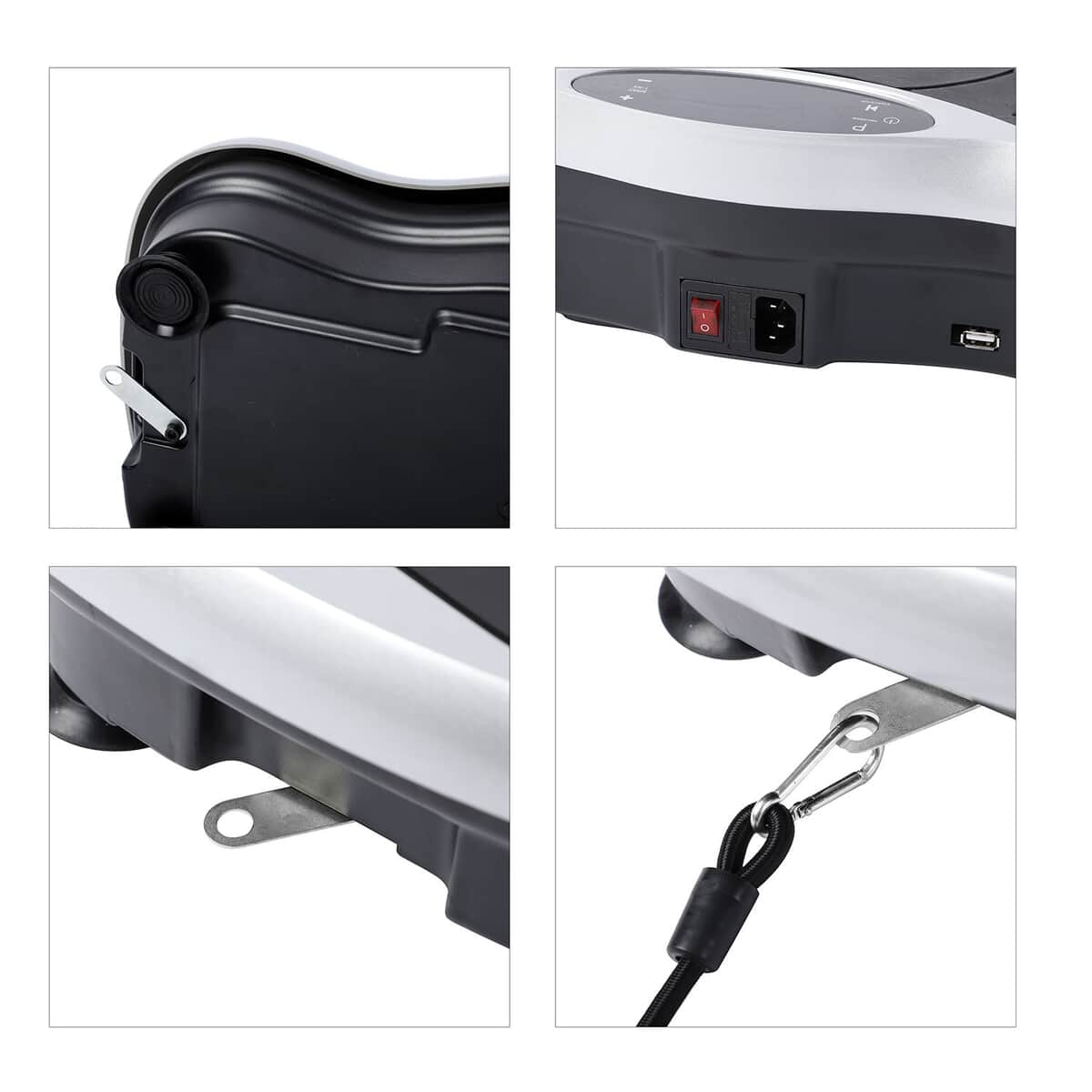 SoulSmart Whole Body Fitness Vibration Platform with Resistance Bands, Remote, & USB Speaker (200 W) White  image number 5