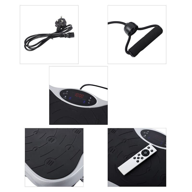 SoulSmart Whole Body Fitness Vibration Platform with Resistance Bands, Remote, & USB Speaker (200 W) White