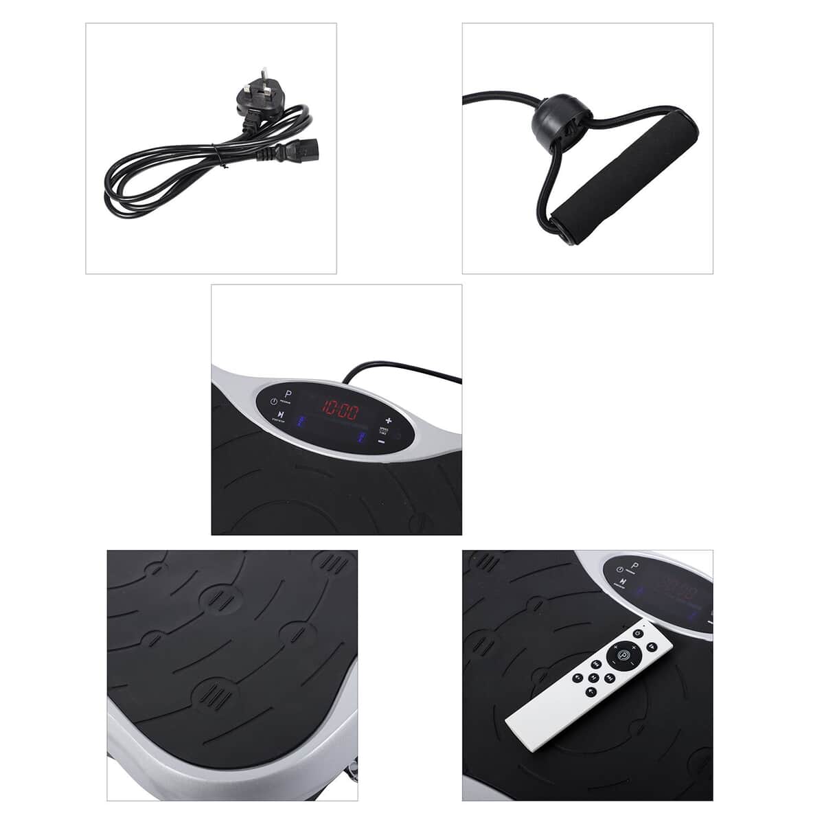 SoulSmart Whole Body Fitness Vibration Platform with Resistance Bands, Remote, & USB Speaker (200 W) White image number 6
