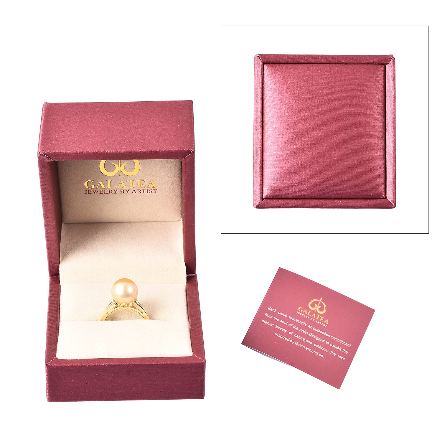 Galatea Bible Pearl Collection with Momento Technology South Sea Pearl 10-11 mm Ring in Vermeil YG Over Sterling Silver (Size 10.0)