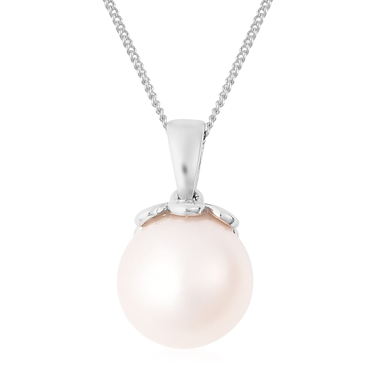 Galatea Bible Pearl Collection with Momento Technology South Sea White Cultured Pearl 11-12mm Pendant Necklace 18 Inch in Sterling Silver