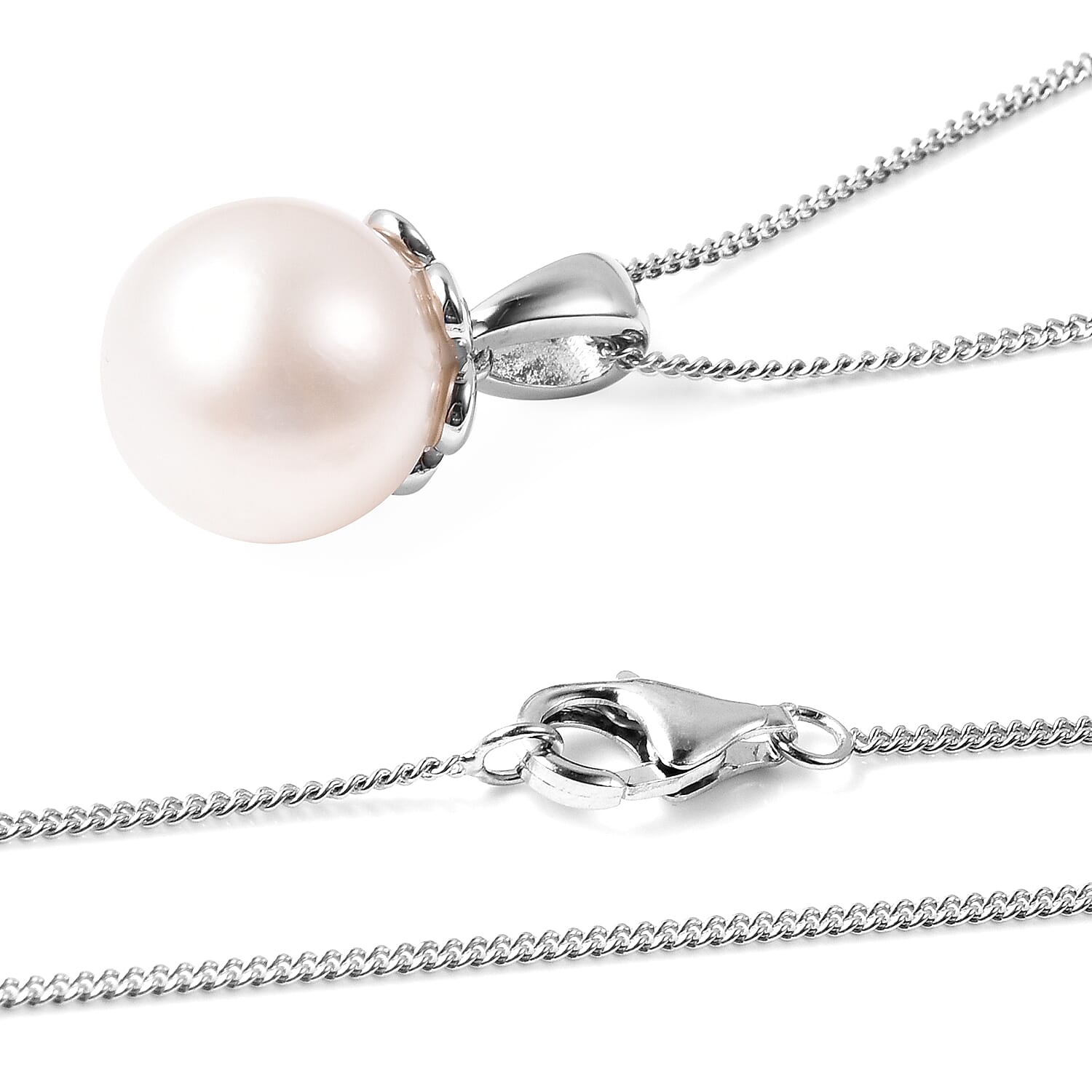 Galatea Bible Pearl Collection with Momento Technology South Sea White Cultured Pearl 11-12mm Pendant Necklace 18 Inch in Sterling Silver