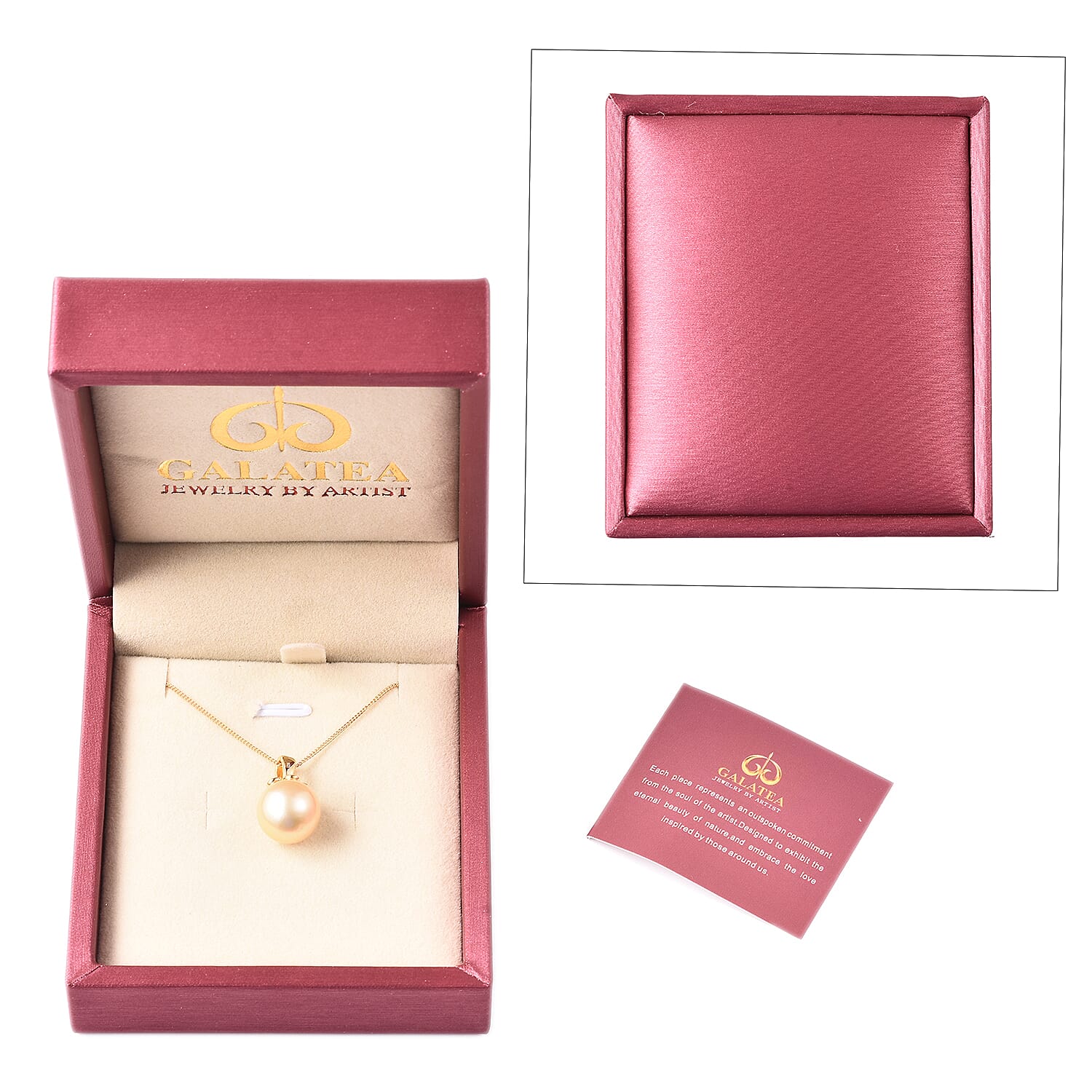 Galatea Bible Pearl Collection with Momento Technology South Sea Pearl Pendant Necklace 18 Inches in Vermeil YG Over Sterling Silver