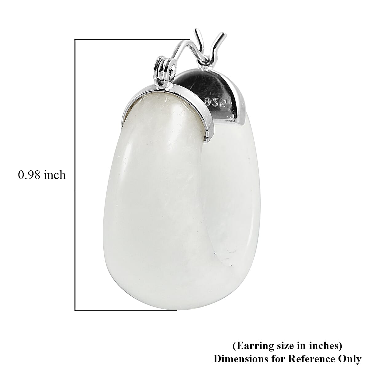 White Jade Hoop Earrings in Sterling Silver 66.00 ctw image number 4