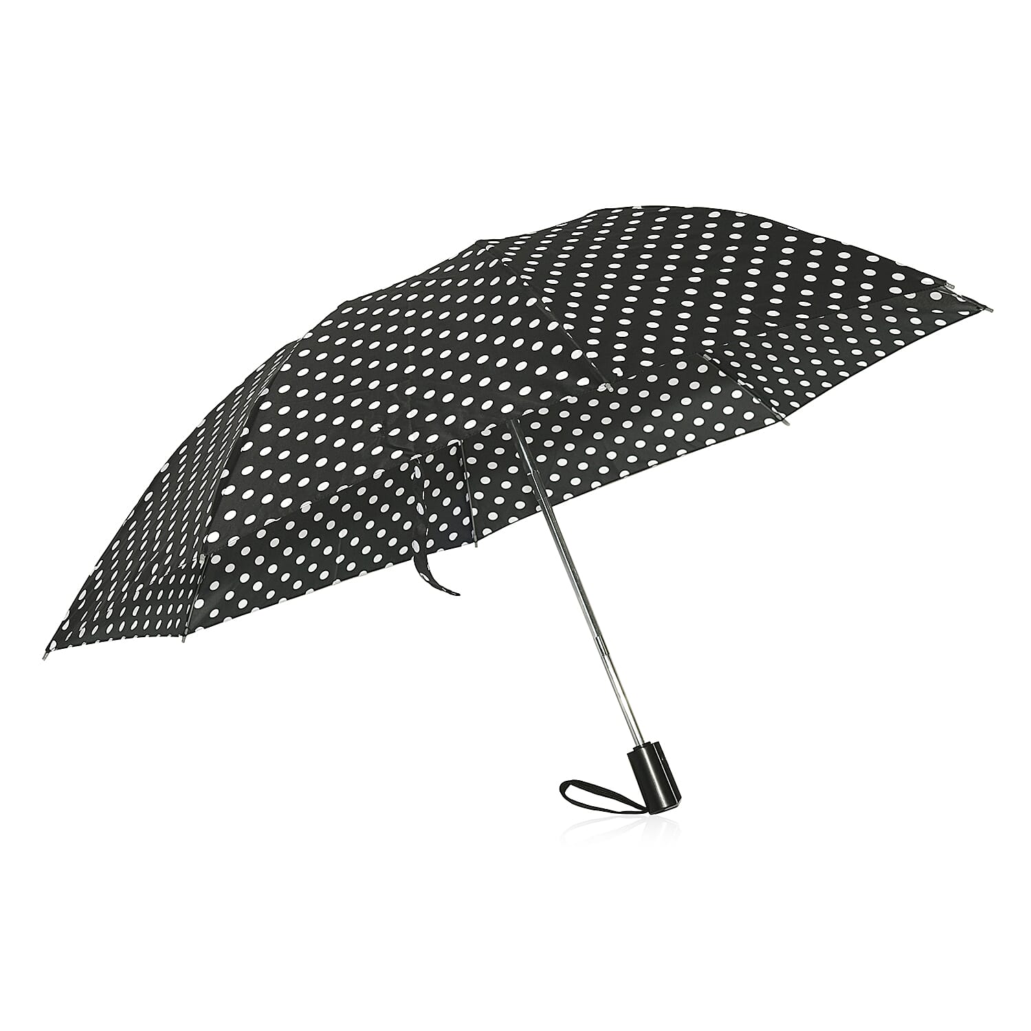 Black Dots Print Open & Close 3 Fold Inverted Umbrella