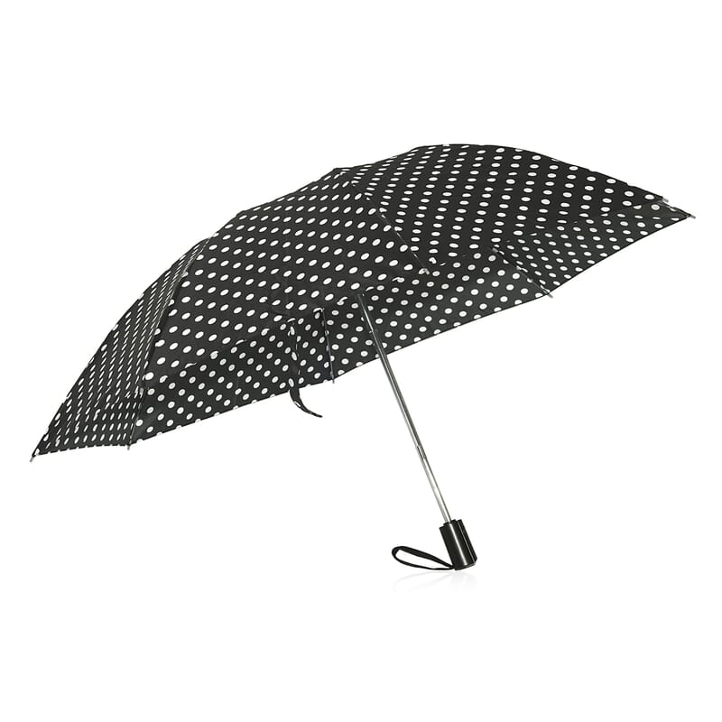 Black Dots Print Open & Close 3 Fold Inverted Umbrella