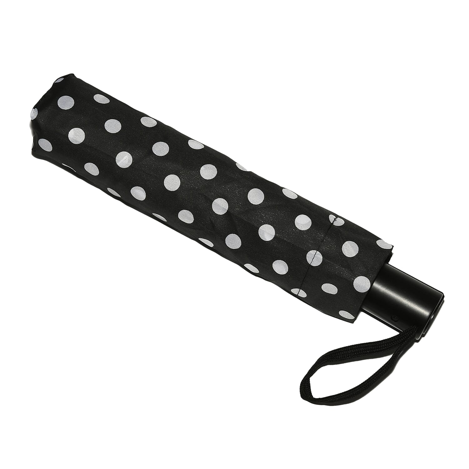 Black Dots Print Open & Close 3 Fold Inverted Umbrella