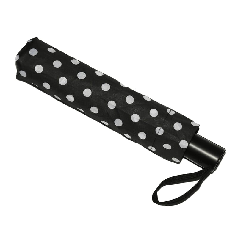 Black Dots Print Open & Close 3 Fold Inverted Umbrella