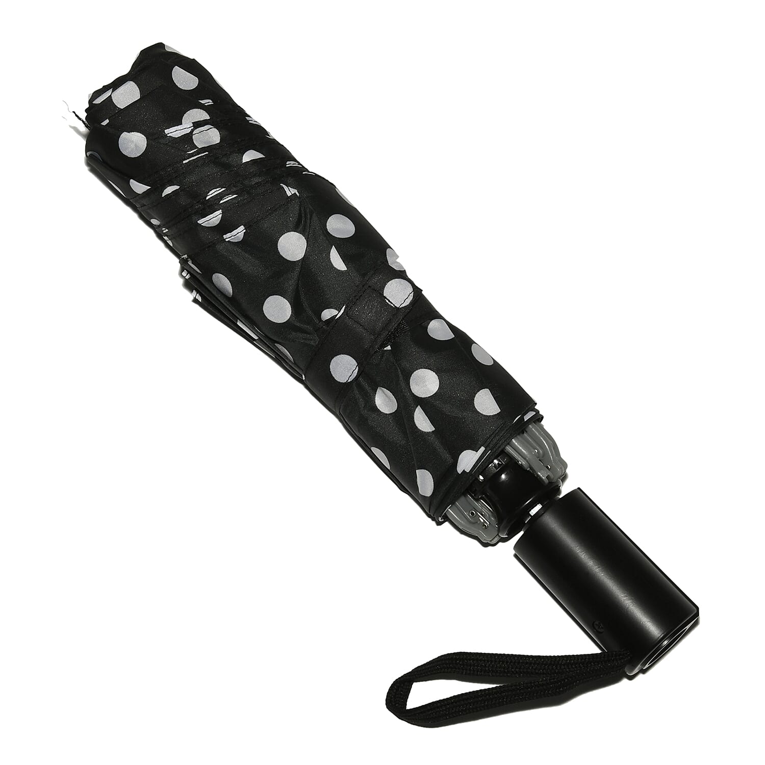 Black Dots Print Open & Close 3 Fold Inverted Umbrella