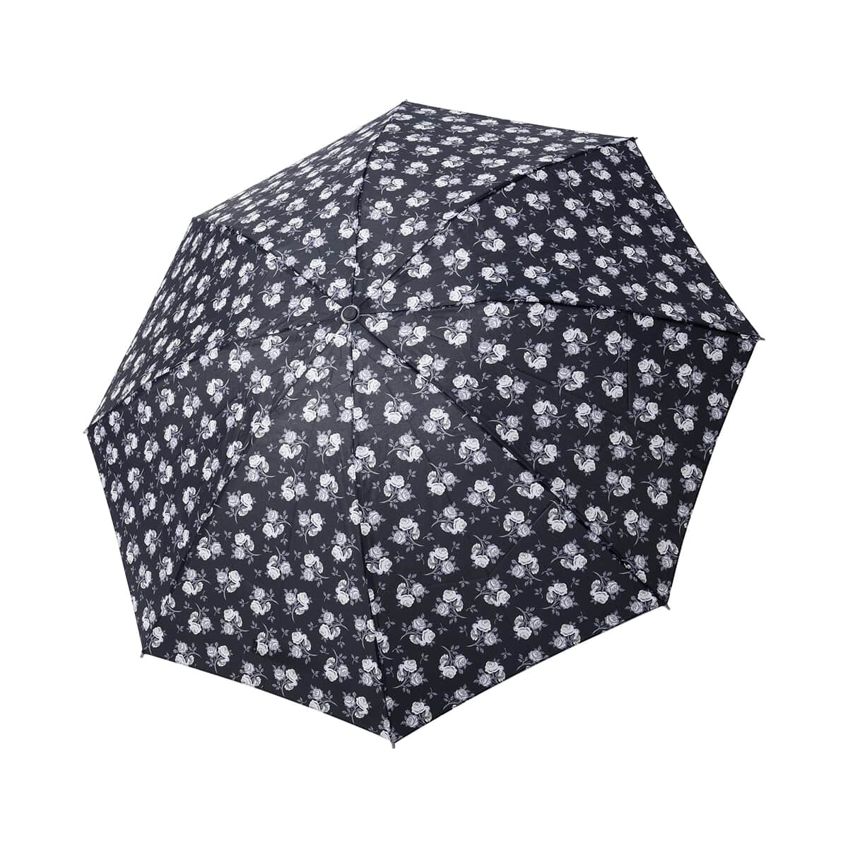 Multi Color Floral Print Open & Close 3 Fold Inverted Umbrella image number 1