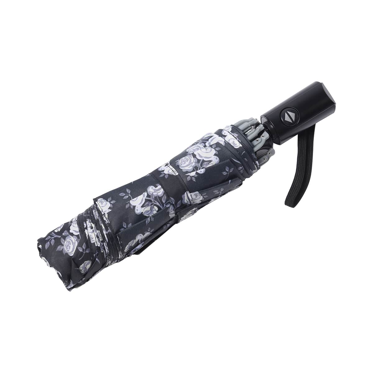 Multi Color Floral Print Open & Close 3 Fold Inverted Umbrella image number 3