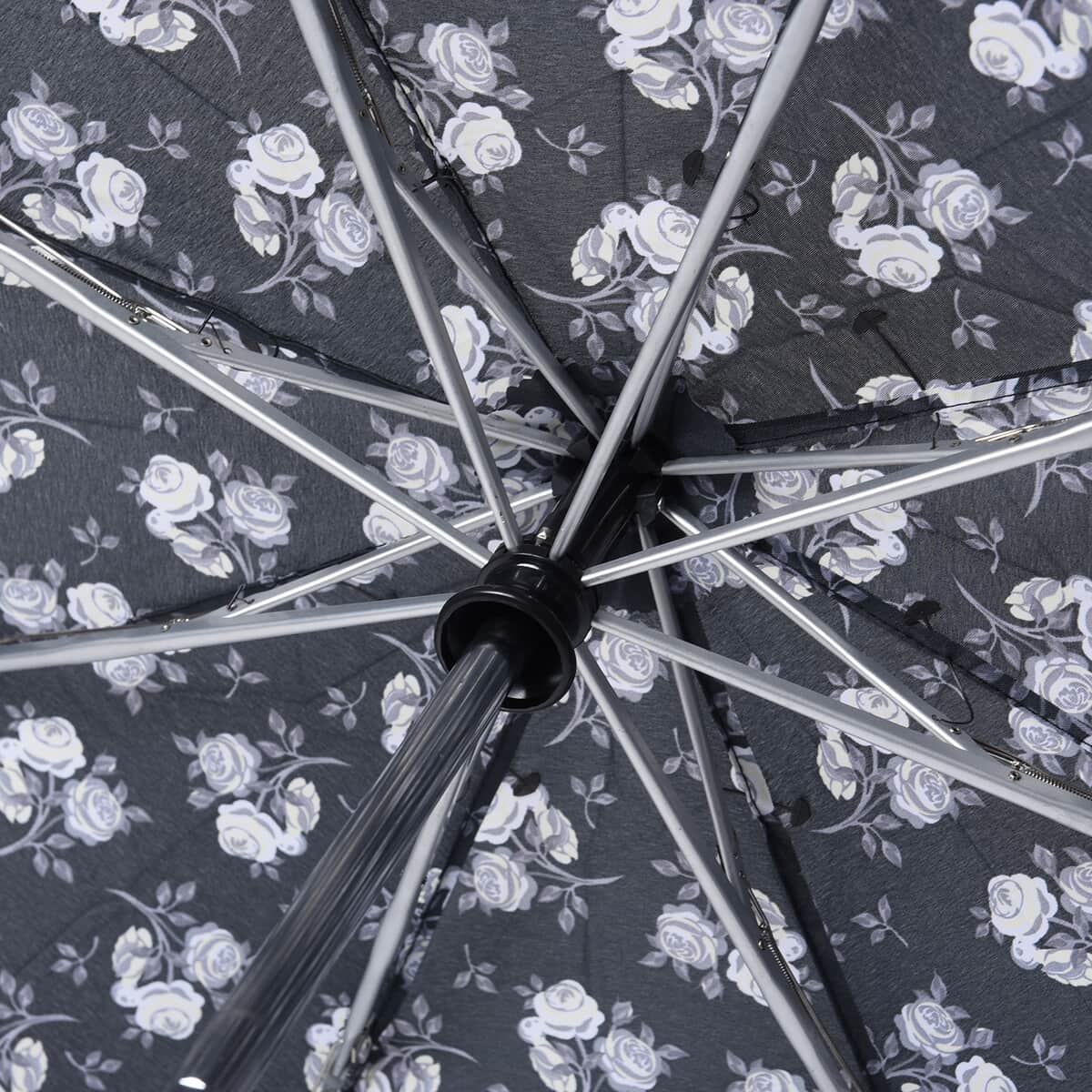 Multi Color Floral Print Open & Close 3 Fold Inverted Umbrella image number 5