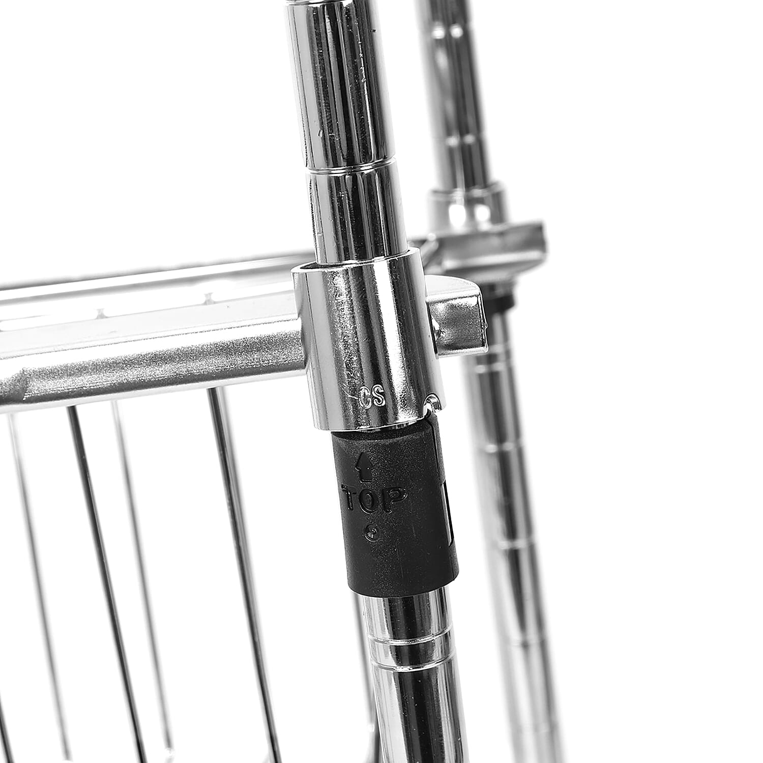 Stainless Steel 3 Tiers Multi Purpose Kitchen Rack with Basket and Wheel