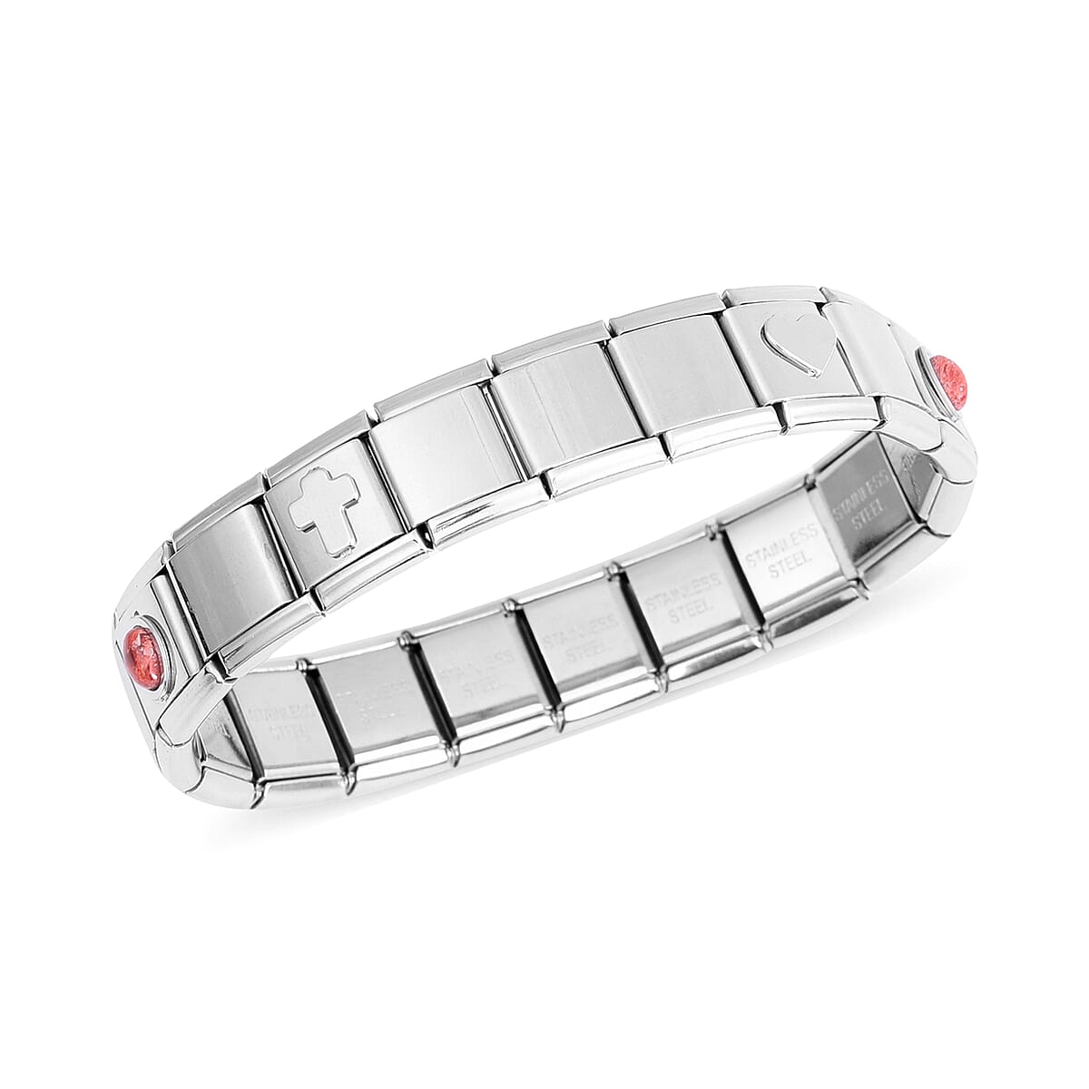 Sponge Coral Love Stretch Bracelet in Stainless Steel (7.50 In) image number 2