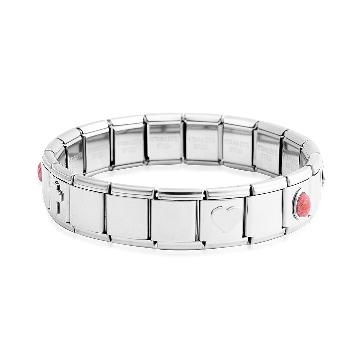 Sponge Coral Love Stretch Bracelet in Stainless Steel (7.50 In) image number 3