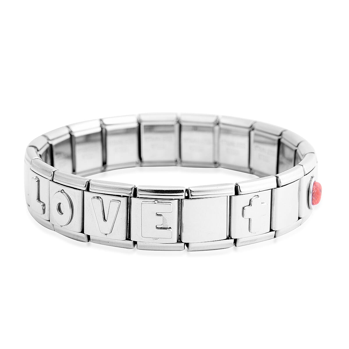 Sponge Coral Love Stretch Bracelet in Stainless Steel (7.50 In) image number 4