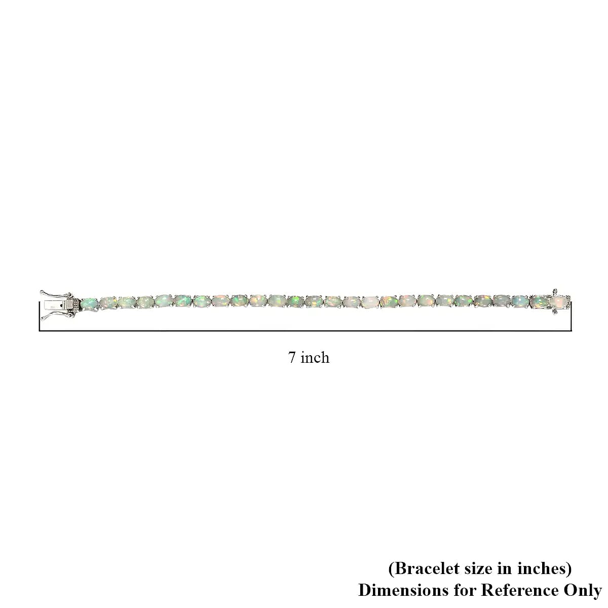 Ethiopian Opal Tennis Bracelet in platinum Plated Sterling Silver, Premium Opal Bracelet, Silver Bracelet For Women (6.50 In) (9.50g) 8.60 ctw