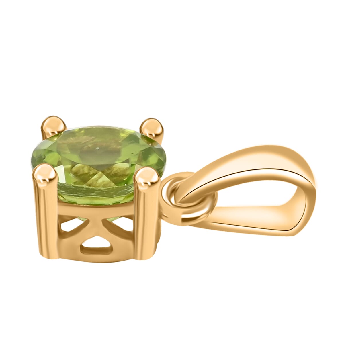 AA Peridot 1.00 ctw Pendant without Chain in 10K Yellow Gold image number 3