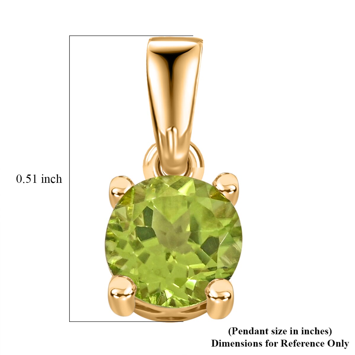 AA Peridot 1.00 ctw Pendant without Chain in 10K Yellow Gold image number 4