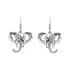 Elephant Earrings and Necklace 16 Inches in Silvertone and Stainless Steel image number 5