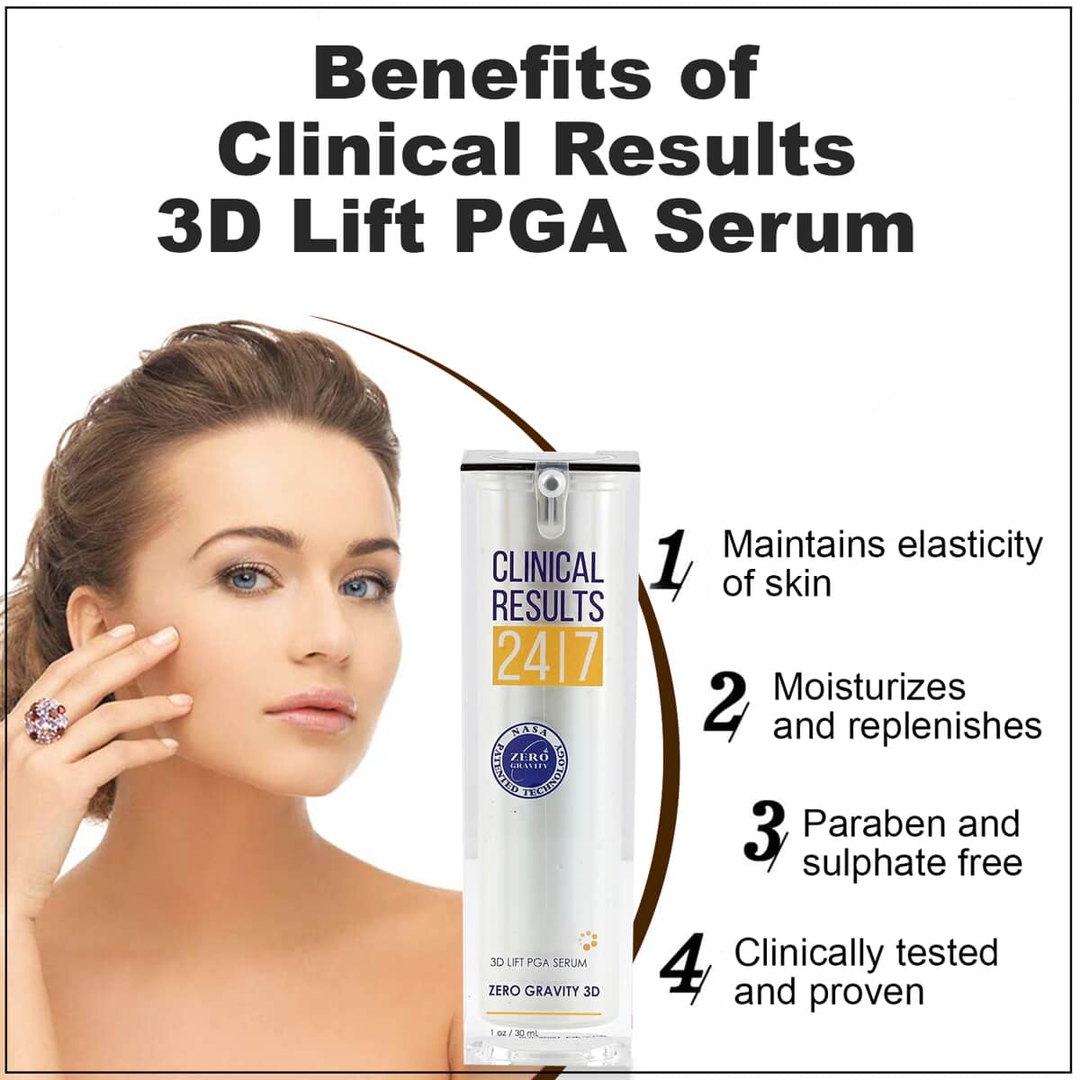 Clinical Results NASA 3D Lift PGA Serum 1 oz (Made In USA) image number 2