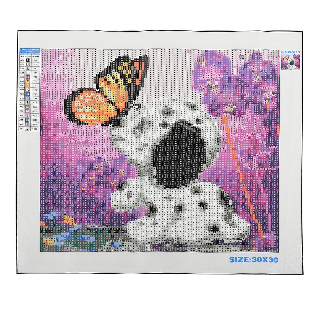 Multi Color Resin Drill, Canvas 5D Crystal Butterfly & Dog Painting without Frame image number 1