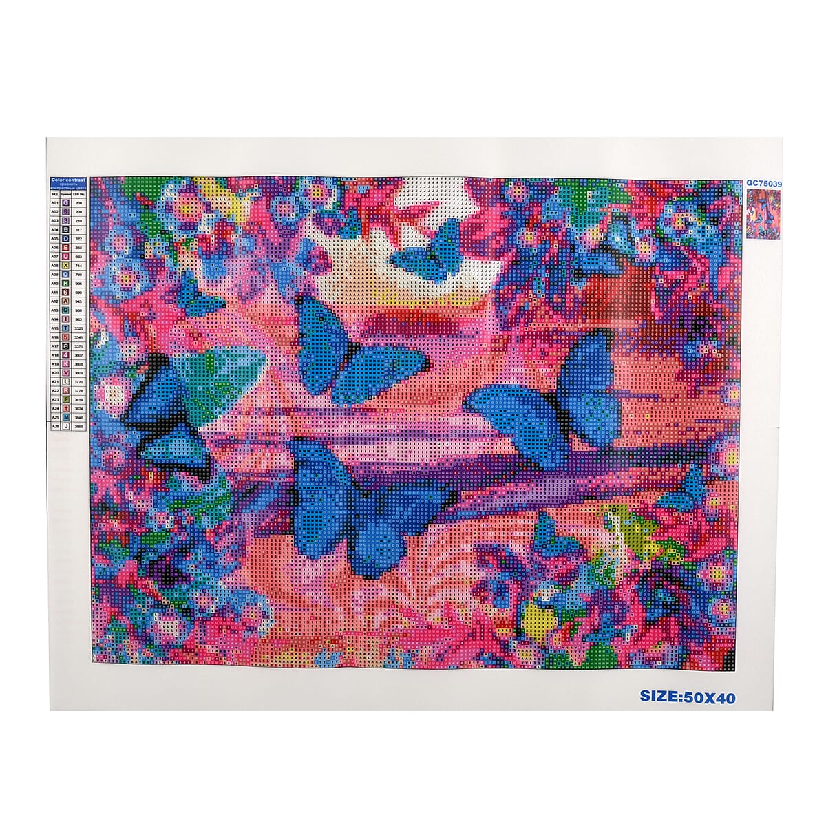 Multi Color Resin Drill, Canvas 5D Crystal Butterfly Painting without Frame (15.75x19.7) image number 2