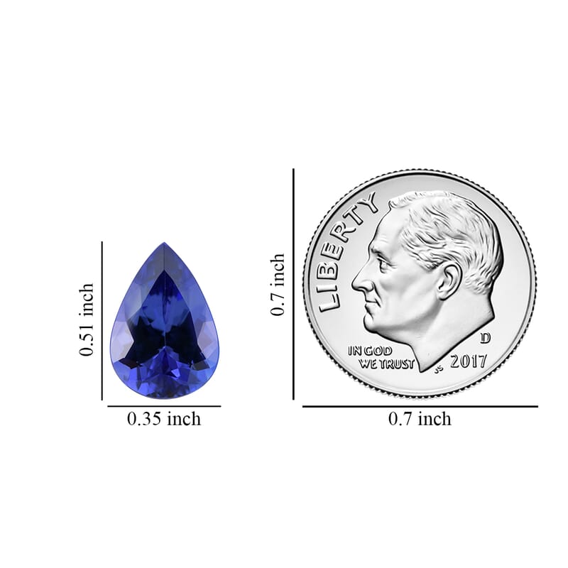 Premium Tanzanite (Pear 13x9 mm) 4.15 ctw , Loose Gem , Loose Gemstones , Loose Stones , Jewelry Stones