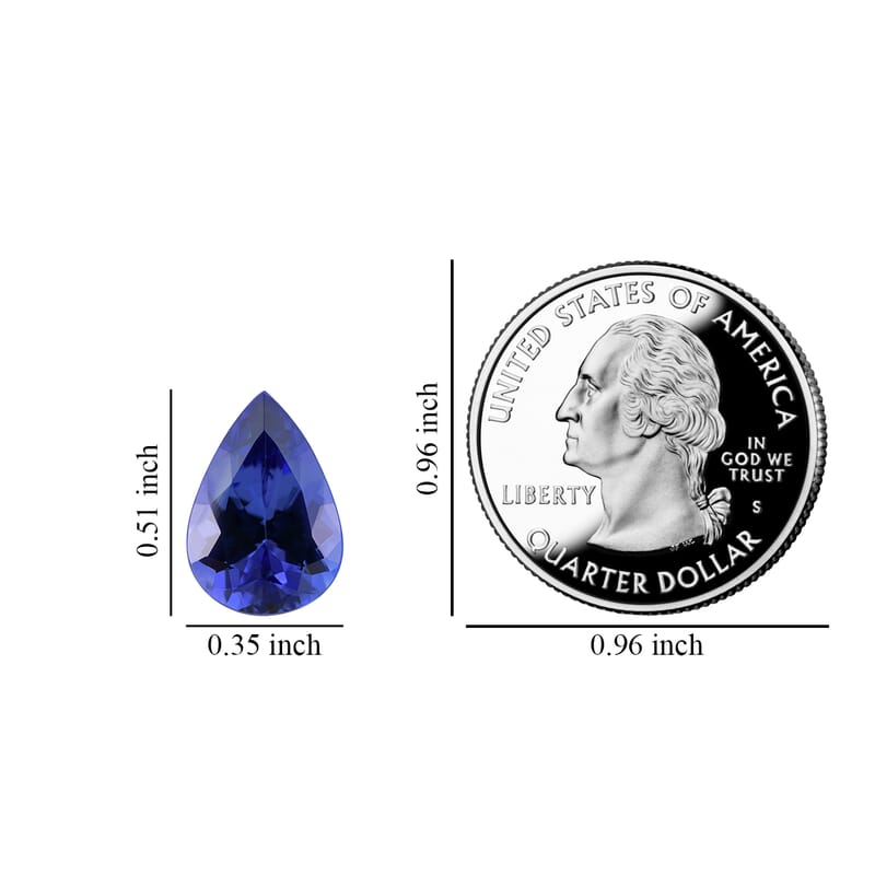 Premium Tanzanite (Pear 13x9 mm) 4.15 ctw , Loose Gem , Loose Gemstones , Loose Stones , Jewelry Stones
