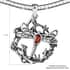 Mozambique Garnet Pendant With Necklace 16 Inch in Black Oxidized Stainless Steel 4.00 ctw  image number 4