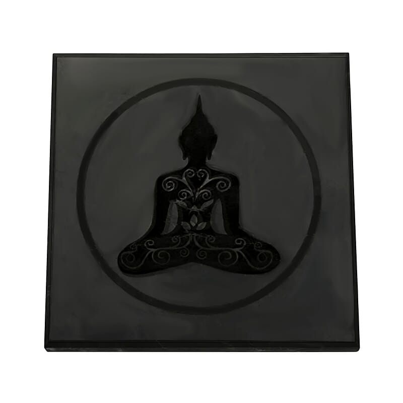 Shungite Buddha Square Tile 10cm Approx. 1394.00 ctw