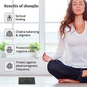Shungite Buddha Square Tile 10cm Approx. 1394.00 ctw
