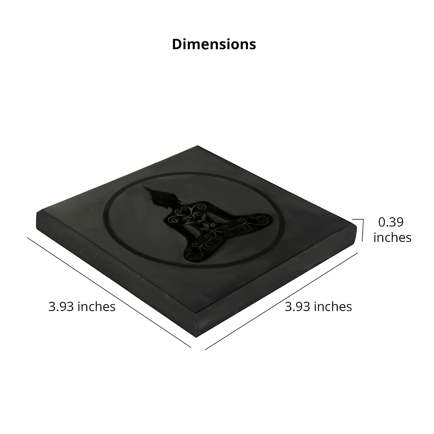 Shungite Buddha Square Tile 10cm Approx. 1394.00 ctw
