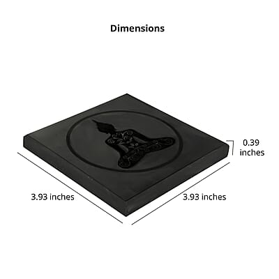 Shungite Buddha Square Tile 10cm Approx. 1394.00 ctw