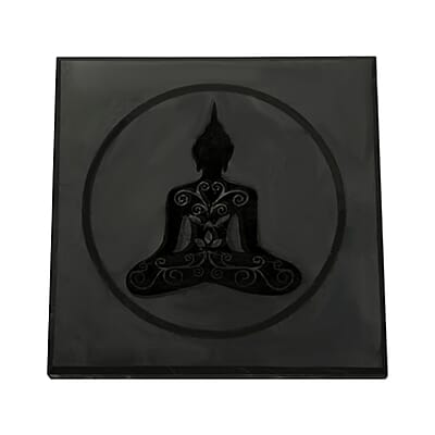 Shungite Buddha Square Tile 10cm Approx. 1394.00 ctw