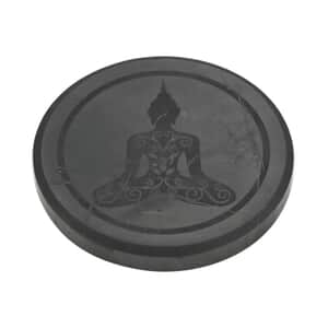 Shungite Buddha Round Tile 10cm Approx. 947.00 ctw