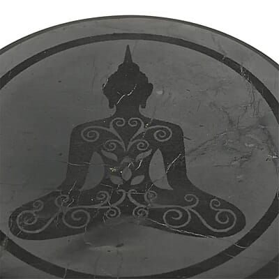 Shungite Buddha Round Tile 10cm Approx. 947.00 ctw