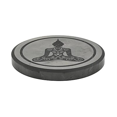 Shungite Buddha Round Tile 10cm Approx. 947.00 ctw