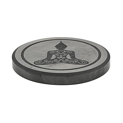 Shungite Buddha Round Tile 10cm Approx. 947.00 ctw