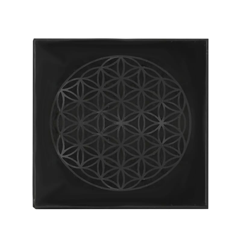 Shungite Flower of Life Square Tile 10cm Approx. 1499.00 ctw