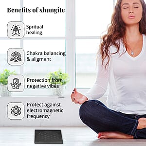 Shungite Flower of Life Square Tile 10cm Approx. 1499.00 ctw