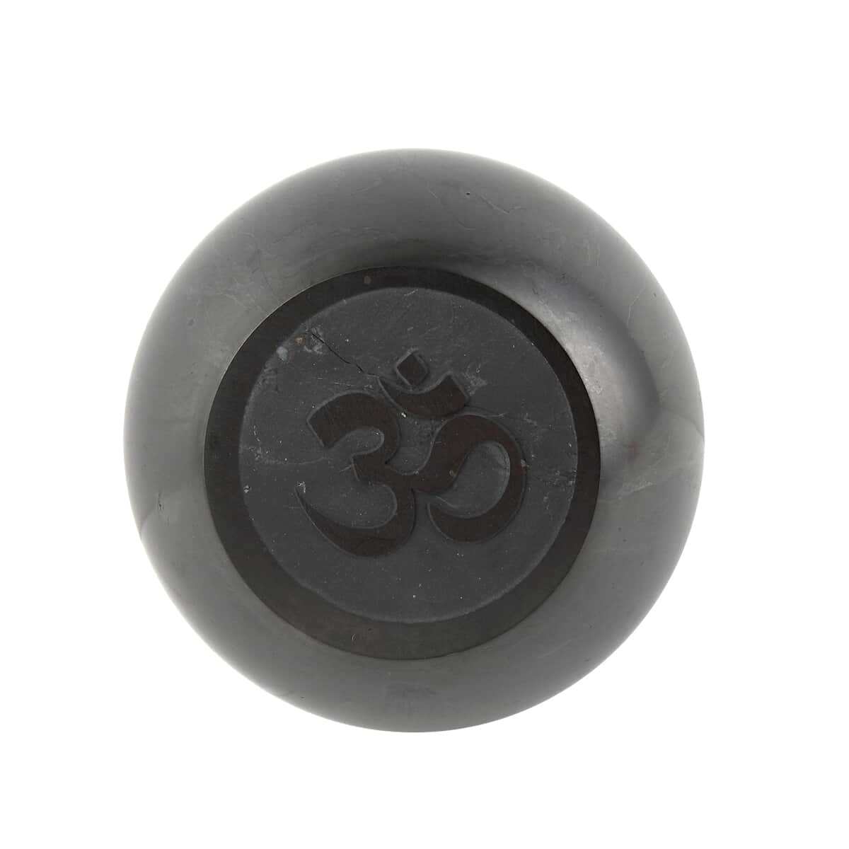 OM Engraved Shungite Sphere with Stand 8cm Approx. 629.00 ctw image number 0