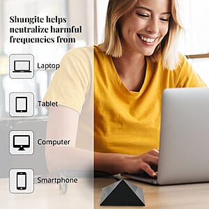 Shungite Pyramid Decorative Figurine 10 cm Approx 597.00 ctw, Home Decor Figurine, Table D&eacute;cor, Living Room Decor, Gift Item