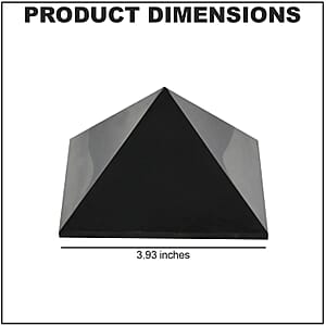 Shungite Pyramid Decorative Figurine 10 cm Approx 597.00 ctw, Home Decor Figurine, Table D&eacute;cor, Living Room Decor, Gift Item