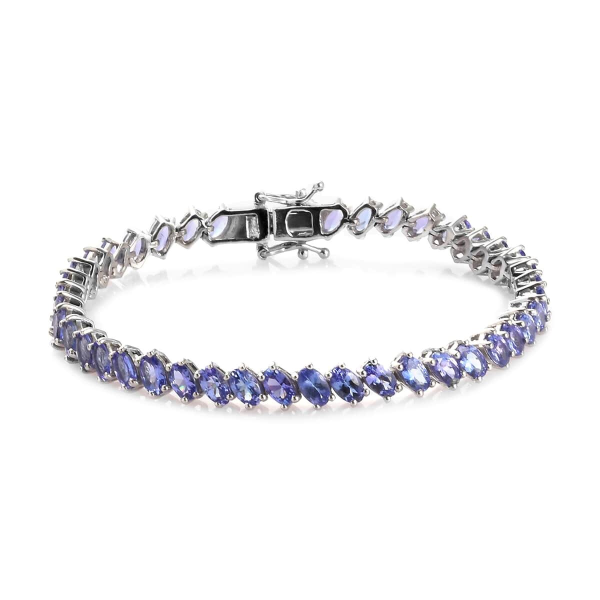 Tanzanite 10.00 ctw Tennis Bracelet in Platinum Over Sterling Silver (6.50 In) image number 0