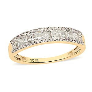 SGL Certified Luxoro 10K Yellow Gold G-H I3 Diamond Band Ring (Size 8.0) 2.50 Grams 1.00 ctw