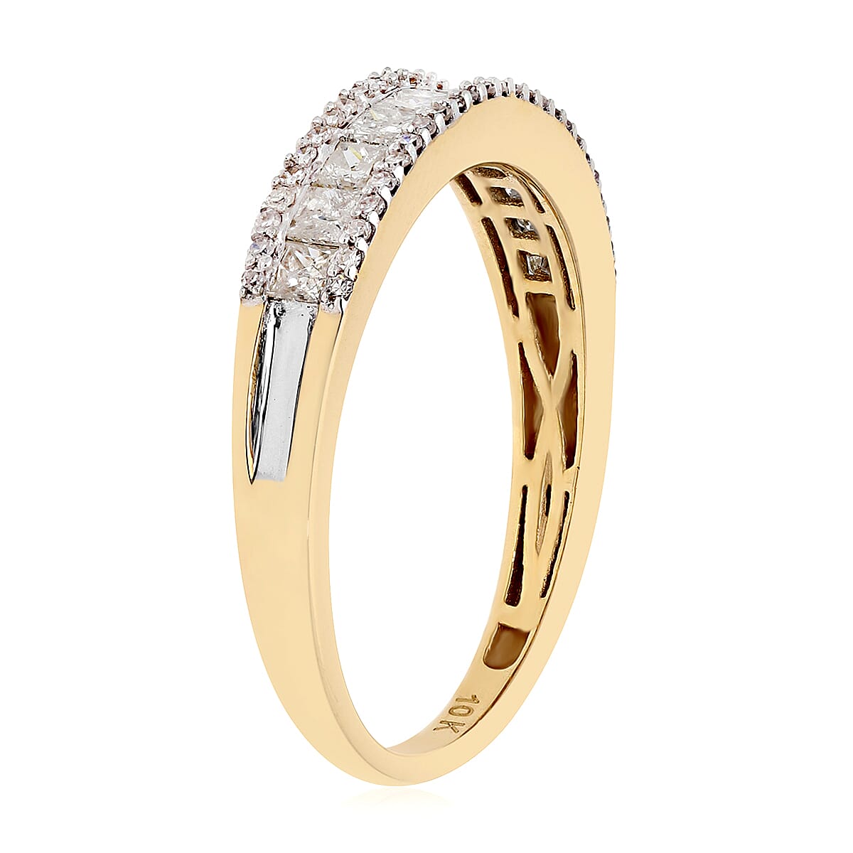 SGL Certified Luxoro 10K Yellow Gold G-H I3 Diamond Band Ring (Size 8.0) 2.50 Grams 1.00 ctw image number 3