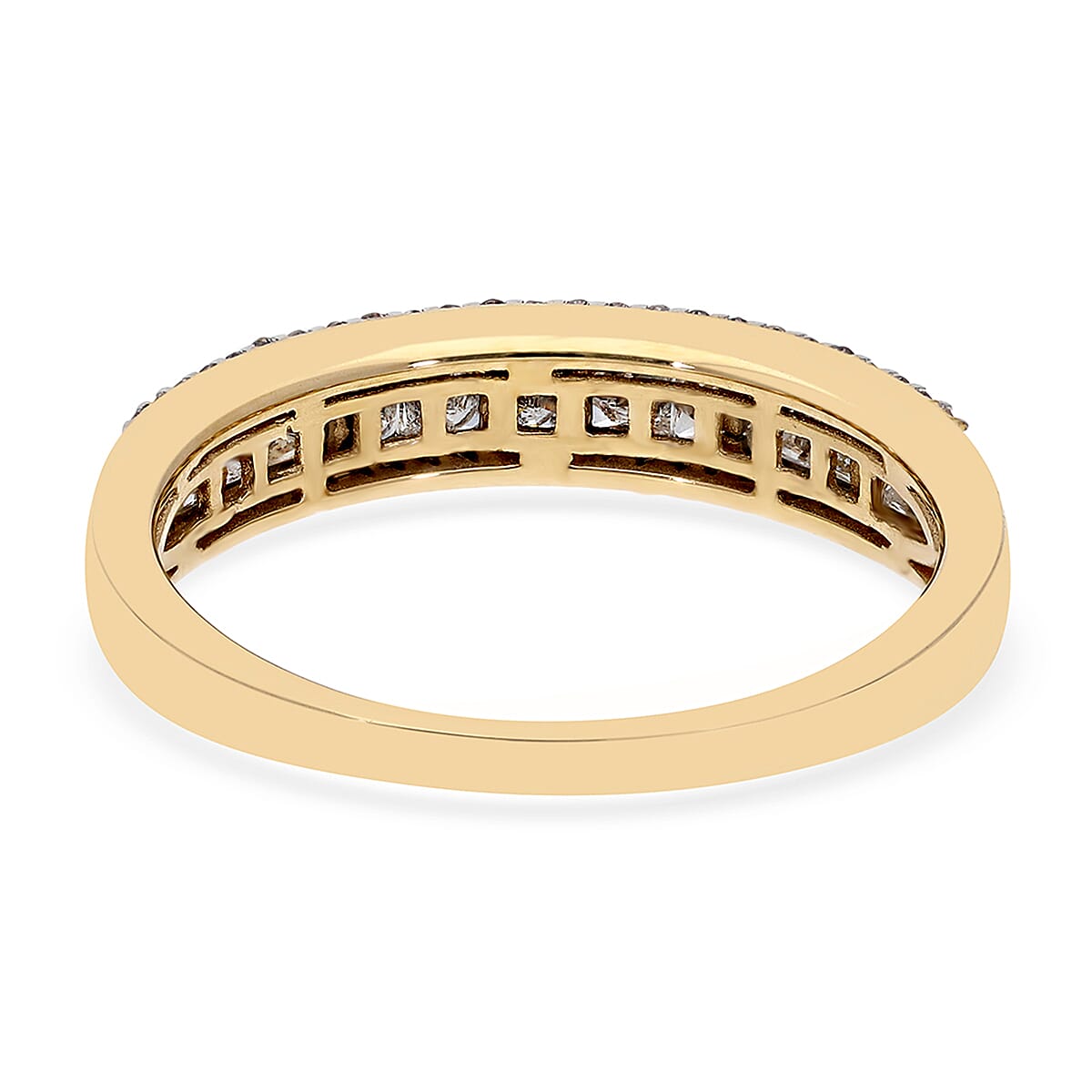 SGL Certified Luxoro 10K Yellow Gold G-H I3 Diamond Band Ring (Size 8.0) 2.50 Grams 1.00 ctw image number 4